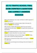 GO TO TRAFFIC SCHOOL FINAL EXAM &lpar;VERIFIED&excl;&excl;&excl;&rpar; QUESTIONS AND CORRECT ANSWERS 2025&sol;2026