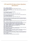 CPT and ICD-10 Codes to Know Questions and Answers