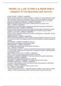 MEDICAL LAW&comma; ETHICS & BIOETHICS &lpar;chapters 13-16&rpar; Questions and Answers