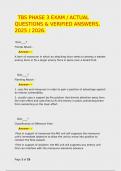   TBS PHASE 3 EXAM &sol; ACTUAL QUESTIONS & VERIFIED ANSWERS&comma; 2025 &sol; 2026&period;