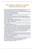 NHA Module 13 Medical Law & Ethics Questions and Answers 2025