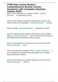 VTNE final review Mosby-s Comprehensive Review version Questions with Complete Solutions &lpar;Latest