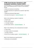VTNE Final Review Questions with Complete Solutions &lpar;Latest 2025&rpar;