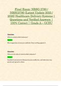 Final Exam&colon; NRSG 2780 &sol; NRSG2780 &lpar;Latest Update 2025 &sol; 2026&rpar; Healthcare Delivery Systems &vert; Questions and Verified Answers &vert; 100&percnt; Correct &vert; Grade A &ndash; GCSU