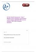 UC Adv Health Assessment - Quiz 7 Multiple choice Questions and Answers Latest Updates 2025&sol;2026 With Correct Answers 100&percnt; With Complete Solutions 