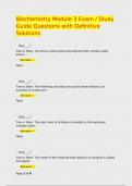 Biochemistry Module 3 Exam &sol; Study Guide Questions with Definitive Solutions 