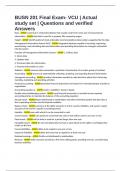 BUSN 201 Final Exam- VCU &vert; Actual study set &vert; Questions and verified Answers
