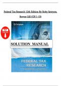 Solution manual for federal tax research 12th edition by roby sawyers steven gill