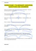 NU606 EXAM 1 PULMONARY &lpar;2025&sol;2026&rpar; QUESTIONS AND ANSWERS