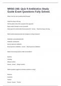 NRSG 245&colon; Quiz 9 Antibiotics Study Guide Exam Questions Fully Solved&period;