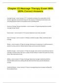 Chapter 23 Massage Therapy Exam With 100&percnt; Correct Answers