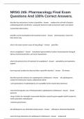 NRSG 245&colon; Pharmacology Final Exam Questions And 100&percnt; Correct Answers&period;