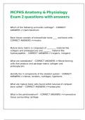 MCPHS Anatomy & Physiology Exam 2 questions with answers