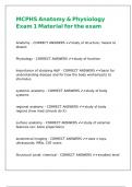 MCPHS Anatomy & Physiology Exam 1 Material for the exam 
