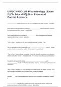  UWEC NRSG 245 Pharmacology &vert; Exam 2 &lpar;Ch&period; 84 and 85&rpar; Final Exam And Correct Answers&period;