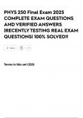 PHYS 250 Final Exam 2025 COMPLETE EXAM QUESTIONS AND VERIFIED ANSWERS &vert;RECENTLY TESTING REAL EXAM QUESTIONS&vert; 100&percnt; SOLVED&excl;&excl;