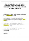CBIS EXAM LATEST REAL EXAM WITH COMPLETE QUESTIONS AND CORRECT DETAILED ANSWERS &lpar;VERIFIED ANSWERS&rpar; ALREADY GRADED A&plus;