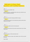   Field tech 2-3 Final &sol; Exam Questions with Certified Solutions&period;