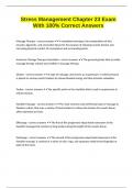 Stress Management Chapter 23 Exam With 100&percnt; Correct Answers