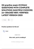 G2 practice exam &num;2 EXAM QUESTIONS WITH COMPLETE SOLUTION&rpar; &lpar;MULTIPLE CHOICES&rpar; &lpar;A&plus; GRADED 100&percnt; VERIFIED&rpar; LATEST VERSION 2025