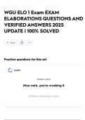 WGU ELO 1 Exam EXAM ELABORATIONS QUESTIONS AND VERIFIED ANSWERS 2025 UPDATE &vert; 100&percnt; SOLVED