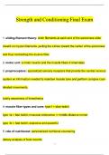 Strength and Conditioning Final Exam