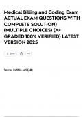 Medical Billing and Coding Exam ACTUAL EXAM QUESTIONS WITH COMPLETE SOLUTION&rpar; &lpar;MULTIPLE CHOICES&rpar; &lpar;A&plus; GRADED 100&percnt; VERIFIED&rpar; LATEST VERSION 2025