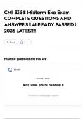 CMI 3358 Midterm Eko Exam COMPLETE QUESTIONS AND ANSWERS &vert; ALREADY PASSED &vert; 2025 LATEST&excl;&excl;