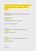  Health A&colon; Unit 4 Exam &sol; Questions & Expertly Verified Answers&comma; 2025 &sol; 2026&period;