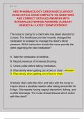 HESI PHARMACOLOGY CARDIOVASCULAR EXIT  EXAM ACTUAL EXAM COMPLETE 100 QUESTIONS  AND CORRECT DETAILED ANSWERS WITH  RATIONALES &lpar;VERIFIED ANSWERS&rpar; &vert;ALREADY  GRADED A&plus;&sol; LATEST EXAM VERSION&excl;&excl;&excl;