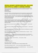 PHYSICAL SECURITY CERTIFICATION &lpar;PSC&rpar;&comma; DCSA SPED EXAM WITH ALL CORRECT & VERIFIED ANSWERS 