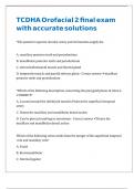 TCDHA Orofacial 2 final exam with accurate solutions
