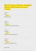 MIS 2113 Exam 4 Review &sol; Strategies Review of Key Quizzes & Correct Answers&period;