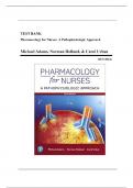 Test Bank for Pharmacology for Nurses&colon; A Pathophysiologic Approach 6th Edition by Adams