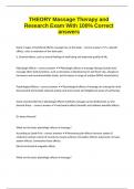 THEORY Massage Therapy and Research Exam With 100&percnt; Correct answers