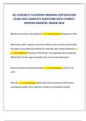 ACI CONCRETE FLATWORK FINISHING CERTIFICATION EXAM 2025 COMPLETE QUESTIONS WITH CORRECT VERIFIED ANSWERS -BRAND NEW&period;