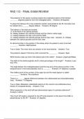 RAD 112 - FINAL EXAM REVIEW