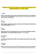 HAM RADIO OPERATOR TECHNICIAN LICENSE EXAM QUESTIONS AND ANSWERS GRADED A&plus; LATEST UPDATE&period;