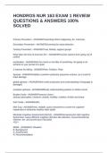 HONDROS NUR 163 EXAM 1 REVIEW QUESTIONS & ANSWERS 100&percnt; SOLVED