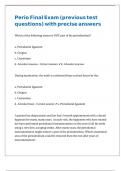 Perio Final Exam &lpar;previous test questions&rpar; with precise answers 