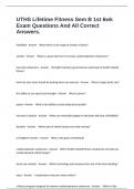 UTHS Lifetime Fitness Sem B 1st 6wk Exam Questions And All Correct Answers&period;