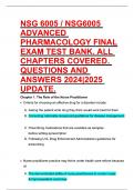 NSG 6005&sol; NSG6005 ADVANCED PHARMACOLOGY FINAL EXAM TEST BANK&period; Questions And Answers 100&percnt; satisfaction guarantee