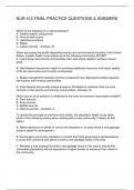 NUR 412 FINAL PRACTICE QUESTIONS & ANSWERS