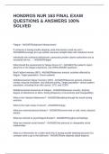 HONDROS NUR 163 FINAL EXAM QUESTIONS & ANSWERS 100&percnt; SOLVED