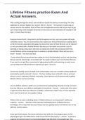 Lifetime Fitness practice Exam And Actual Answers&period;