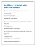 Rad Theory II Quiz 1 with accurate answers
