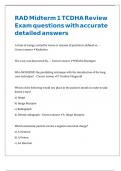 RAD Midterm 1 TCDHA Review Exam questions with accurate detailed answers 
