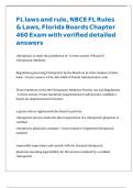 FL laws and rule&comma; NBCE FL Rules & Laws&comma; Florida Boards Chapter 460 Exam with verified detailed answers
