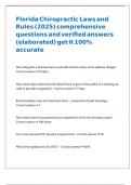 Florida Chiropractic Laws and Rules &lpar;2025&rpar; comprehensive questions and verified answers &lpar;elaborated&rpar; get it 100- accurate 