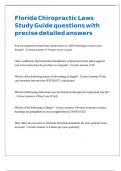 Florida Chiropractic Laws Study Guide questions with precise detailed answers